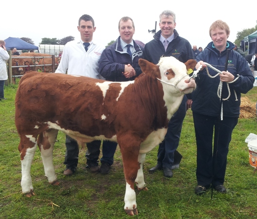 Pictured at the launch of the Connacht Gold sponsored Western Simmental Club Calf Finals which takes place at Ballinrobe Show are Chris Meehan, Gerry Lenehan Western Simmental Club Chairman, Pascal White Connacht Gold and Ann Corcoran Western Simmental Club Secretary.