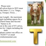 Letter For Calves born in 2025 is ‘T’